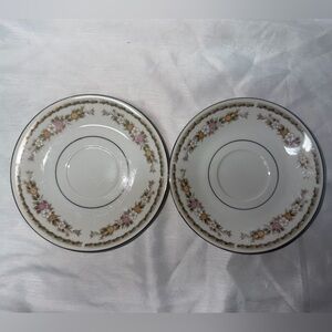 Crescent White and Pink Floral Dinnerware Set